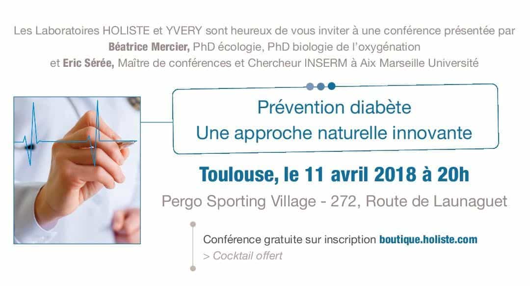 Prévention du diabète : Conférence gratuite le mercredi 11 avril 2018 à Toulouse